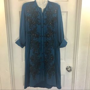 Limelight Beaded Shirt Dress